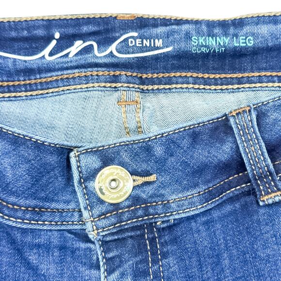 INC Curvy Fit Dark Wash Skinny Jeans - Size 16 - Picture 2 of 10
